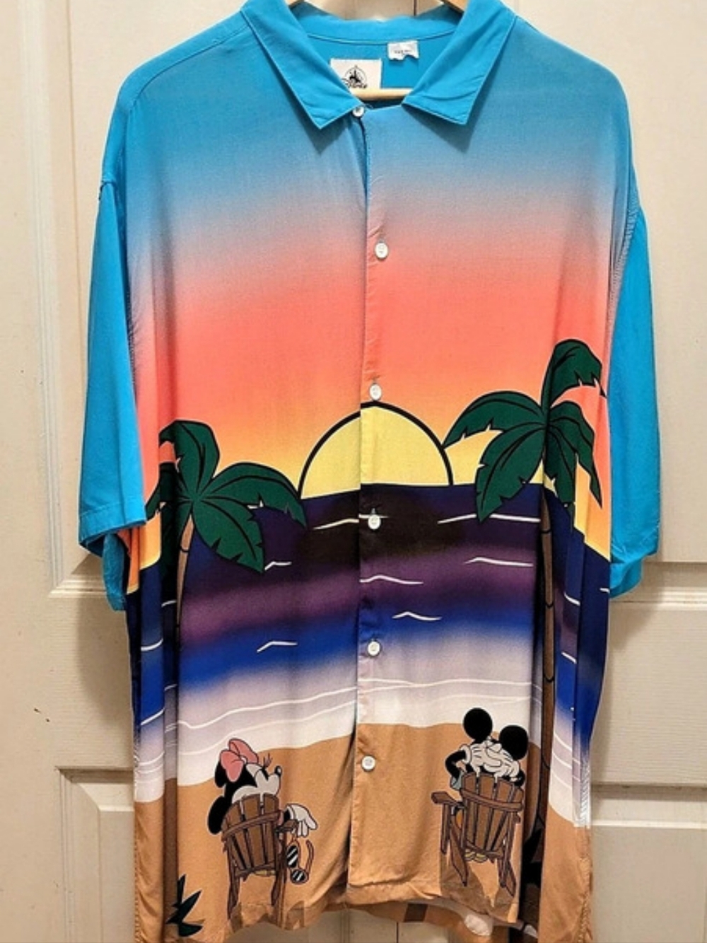 Disney Parks Button Down Shirt Blue 3XL Very Good Condition